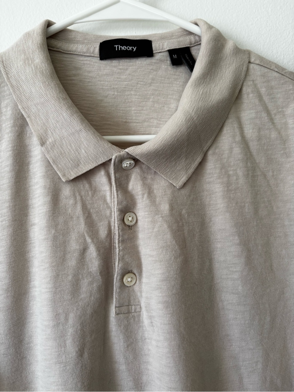 Theory Men's Light Beige Polo Shirt - Picture 2 of 5